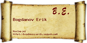 Bogdanov Erik névjegykártya