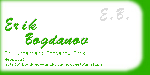 erik bogdanov business card